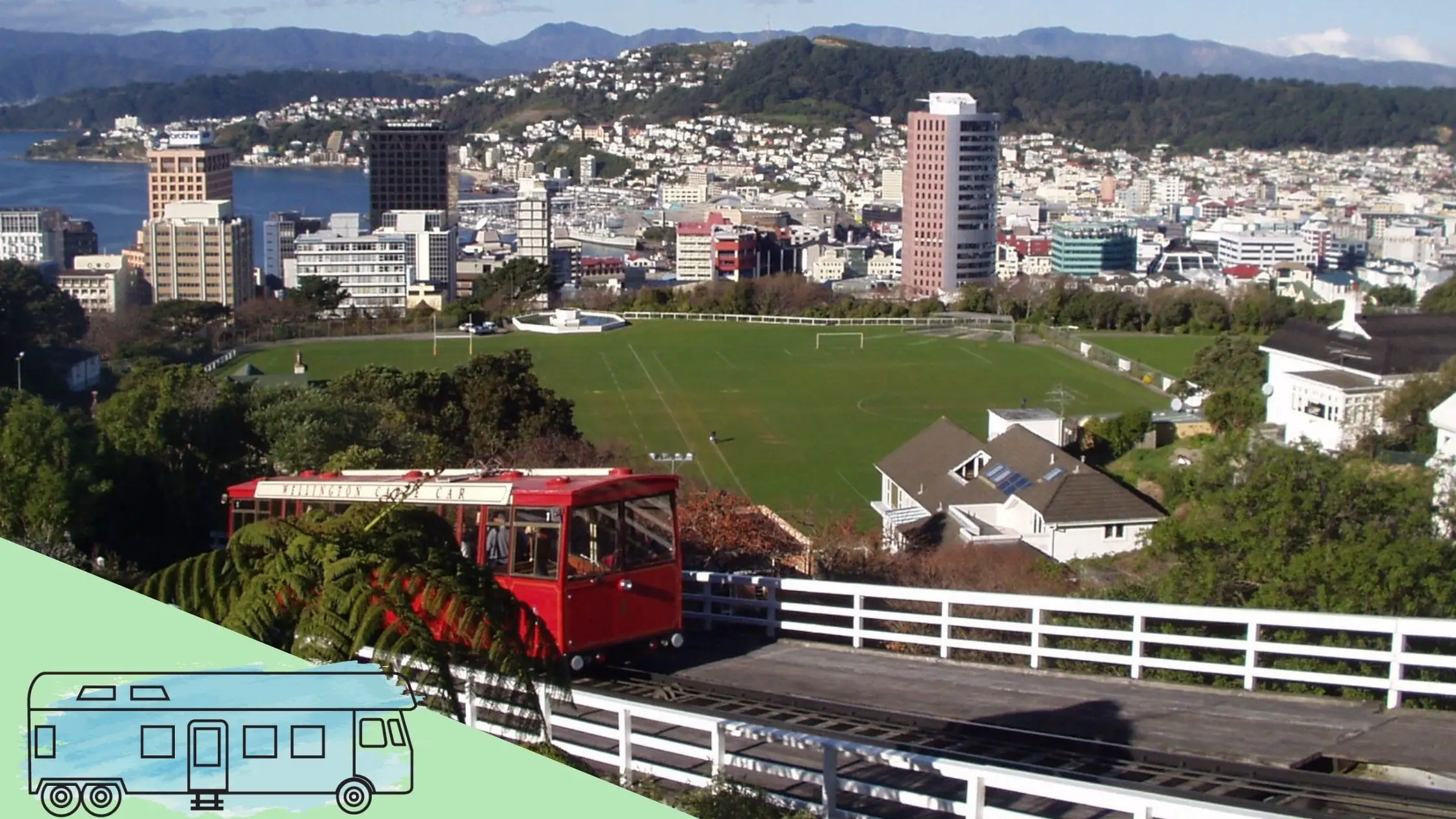 Tram Cart on a hill side in Wellington, New Zealand